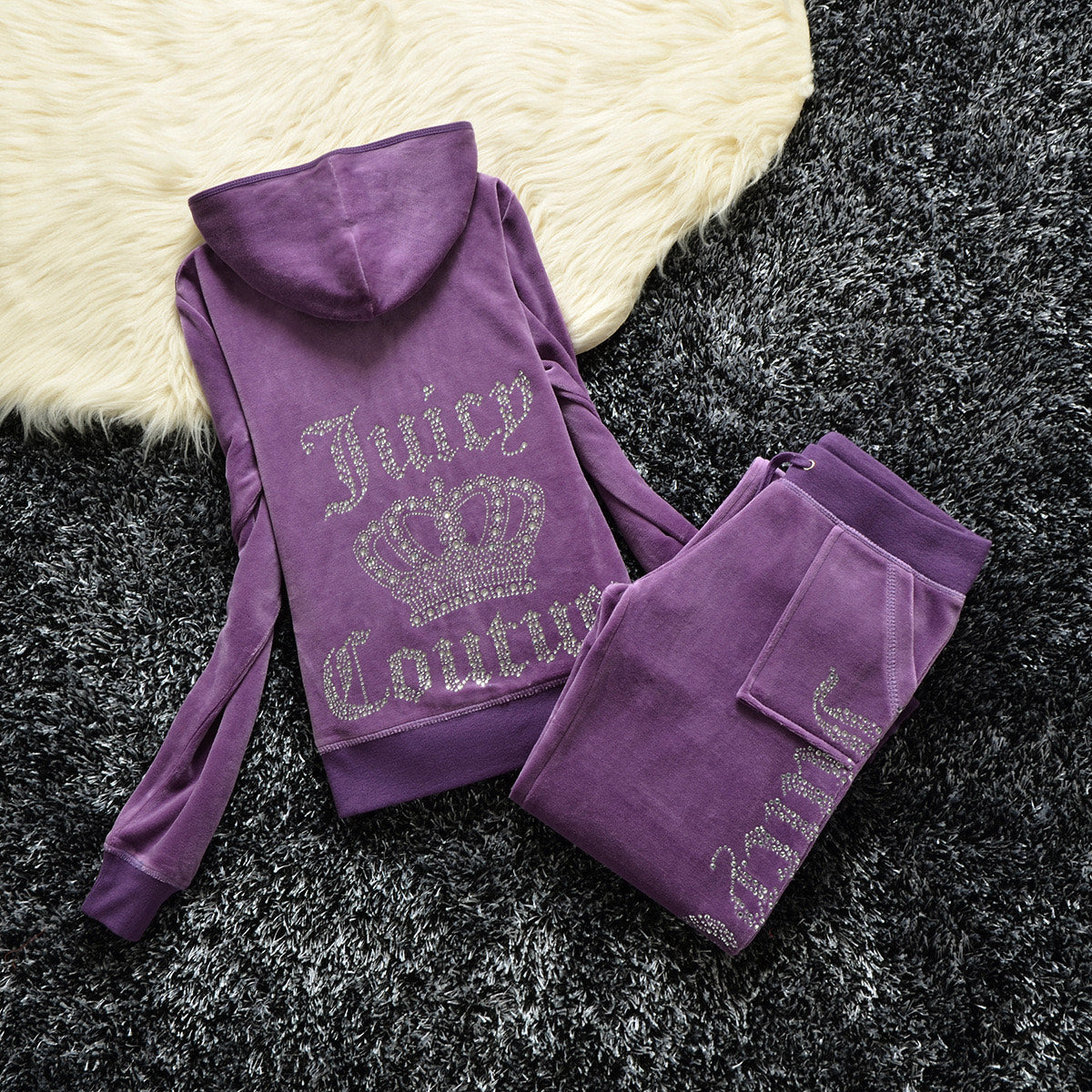 Ensemble Juicy Couture Classique en Velours - Veste Zippée et Jogging