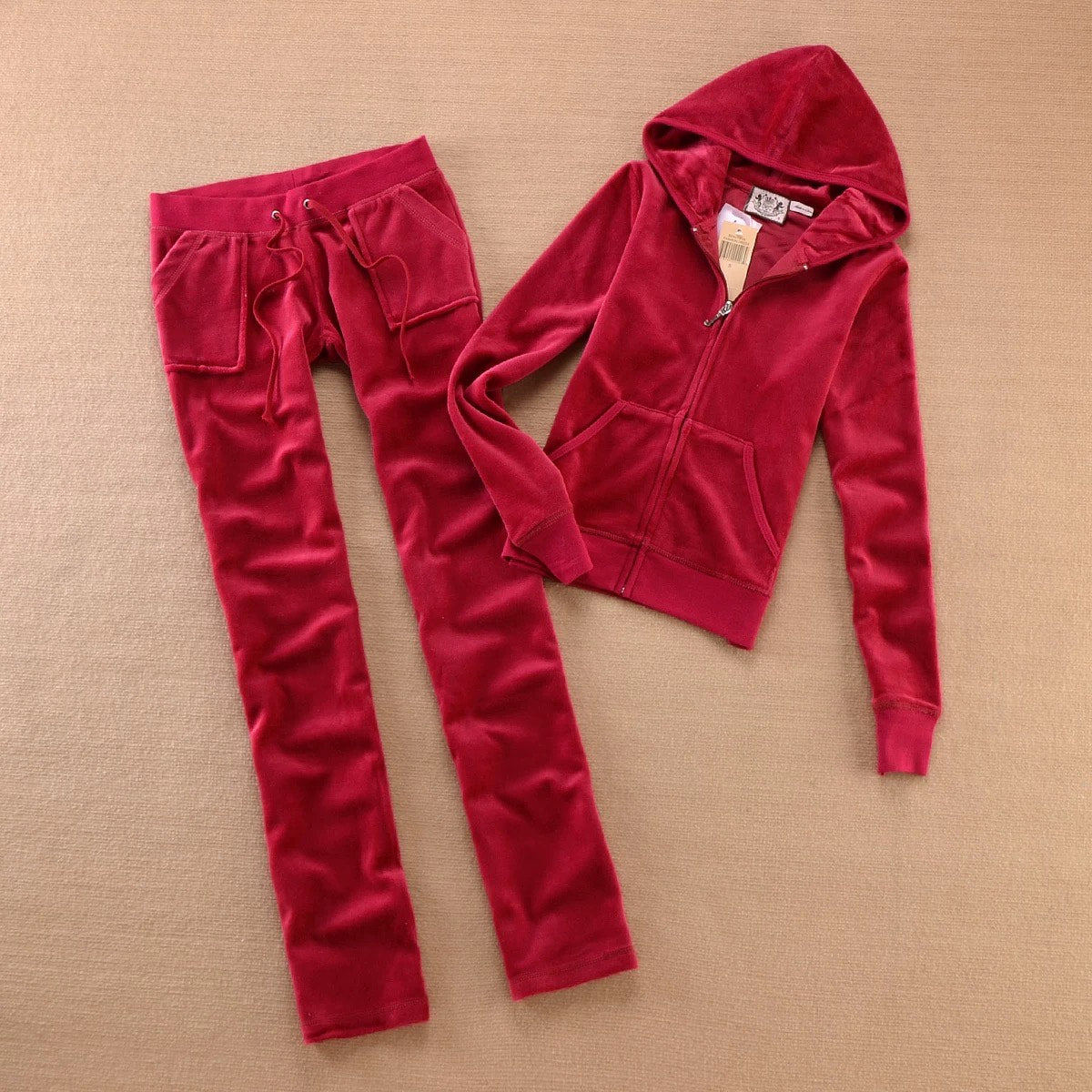 Ensemble Juicy Couture Classique en Velours - Veste Zippée et Jogging (sans écriture)